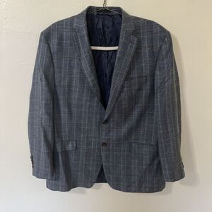 Lauren Ralph‎ Lauren Mens Blazer Sport Coat Blue Gray Silk Linen Unlined Sz 46 R